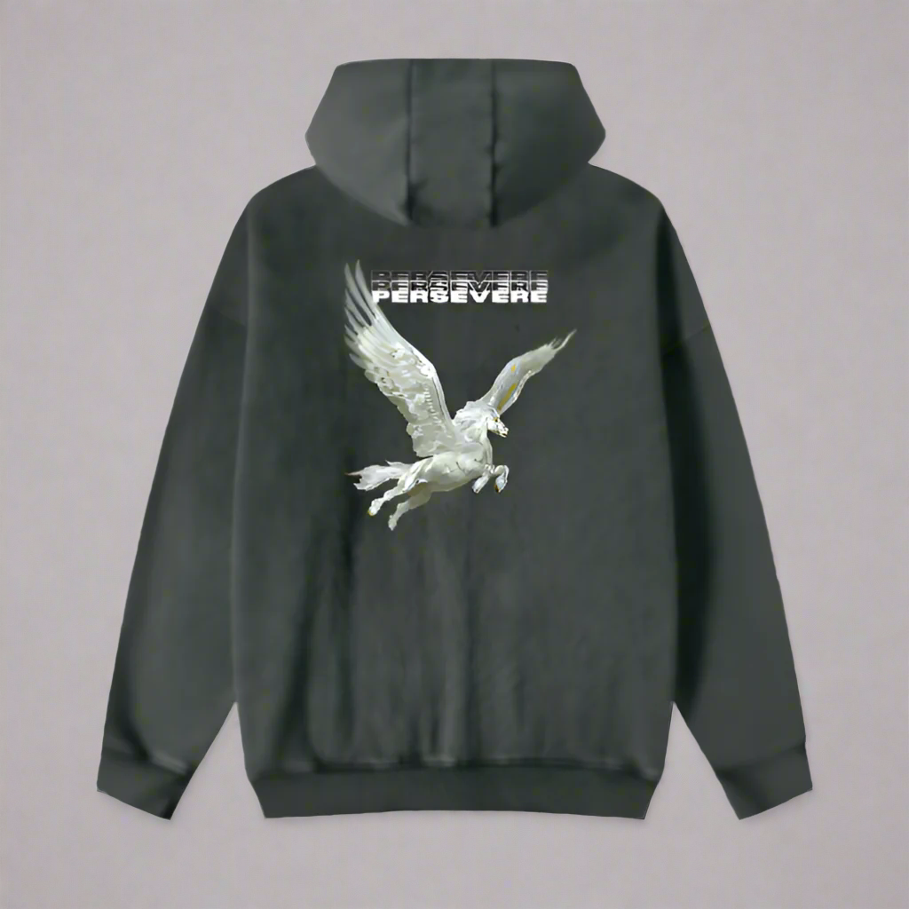 "PERSEVERE" ACID WASHED ZIP UP