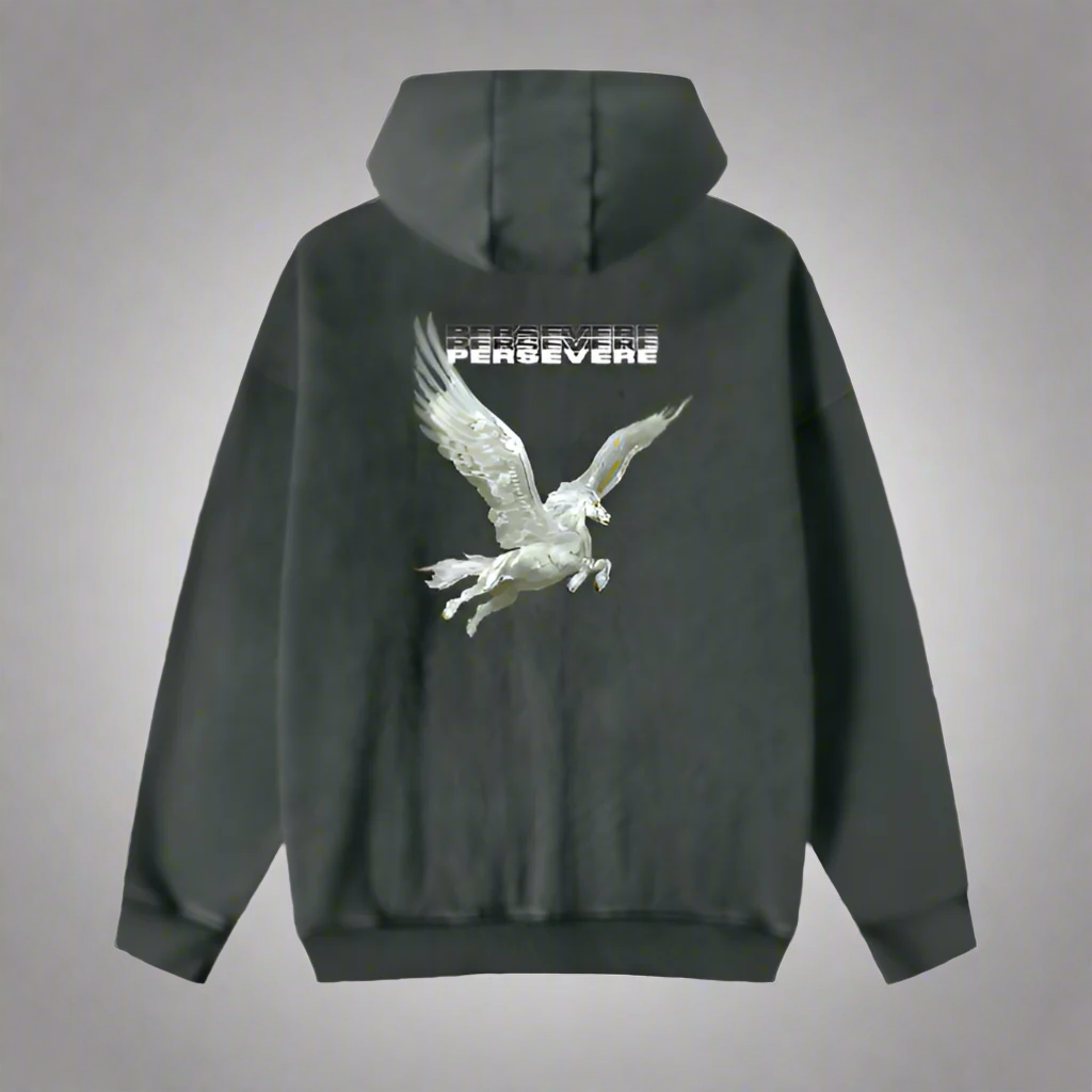 "PERSEVERE" ACID WASHED ZIP UP